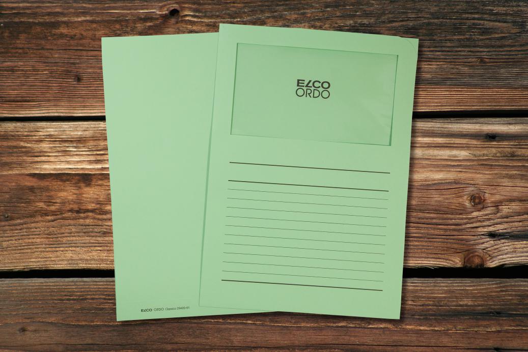 Ordnungsmappen mit Sichtfenster und Linien 220x310 mm Hellgrün 120 g/qm